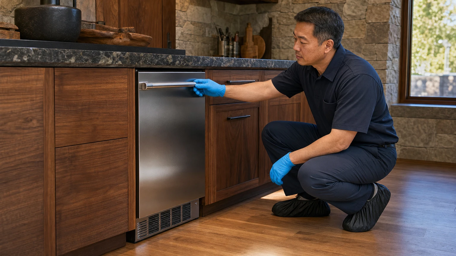 Undercounter ice maker diagnostic visit in the service area
